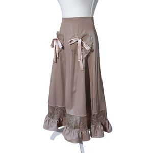 Rojita Heart Lace Panel Skirt [Pink]